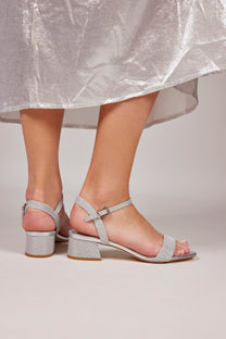 סנדלי עקב - Claire 1-כסף נצנץ G