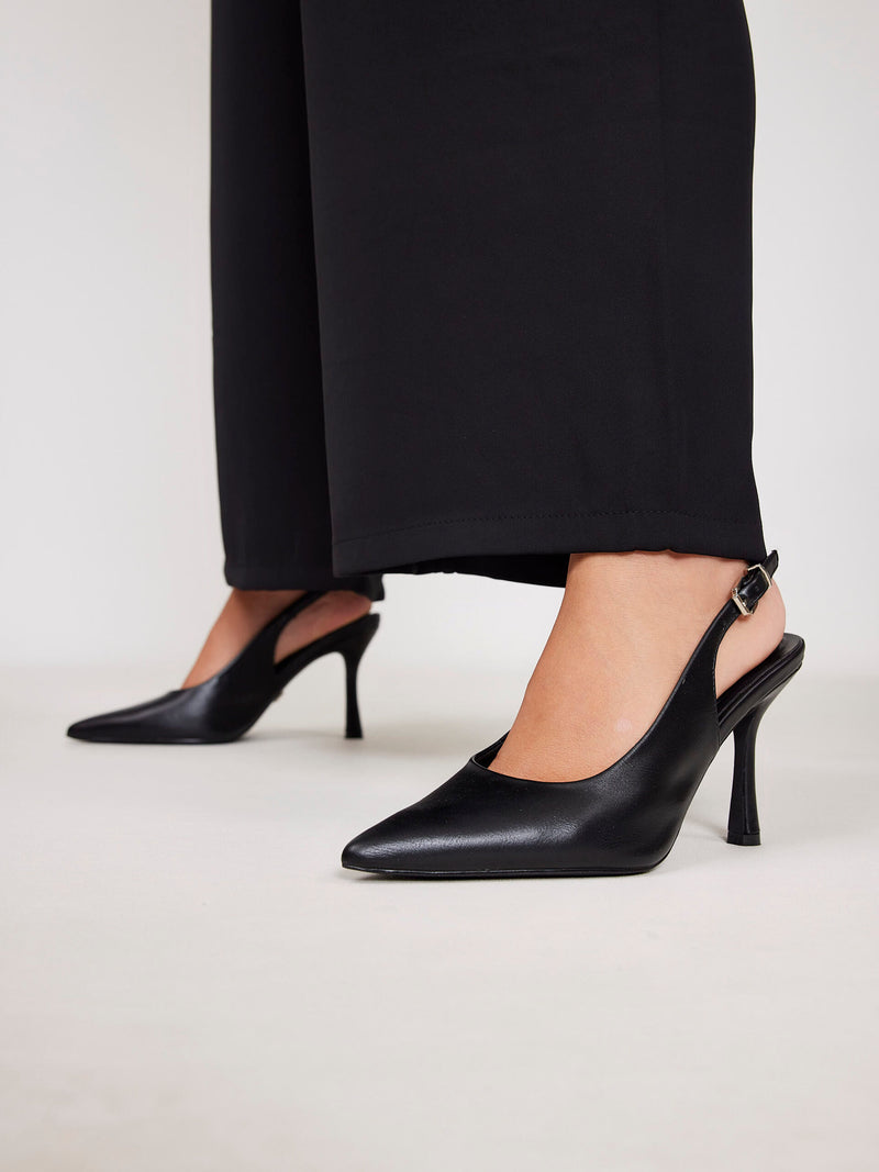 נעלי עקב שפיץ - Doria 1-שחור