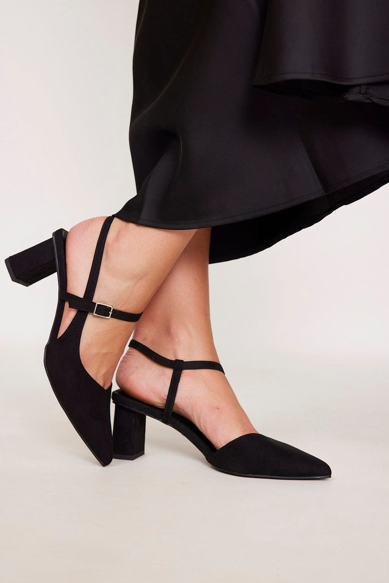 נעלי עקב שפיץ - Kennedy 15-שחור זמש