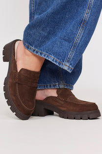 כפכפי מיולז - Kiara-חום כהה זמש