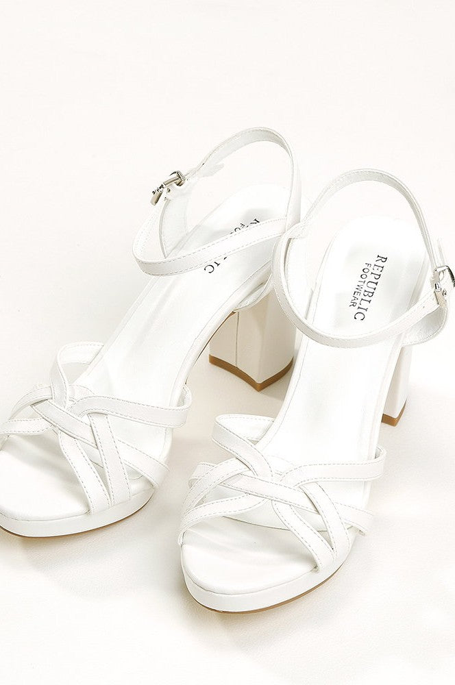 סנדל עקב פלטפורמה - Liron 3-לבן