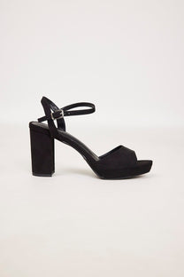 סנדל עקב פלטפורמה - Liron 4-שחור זמש