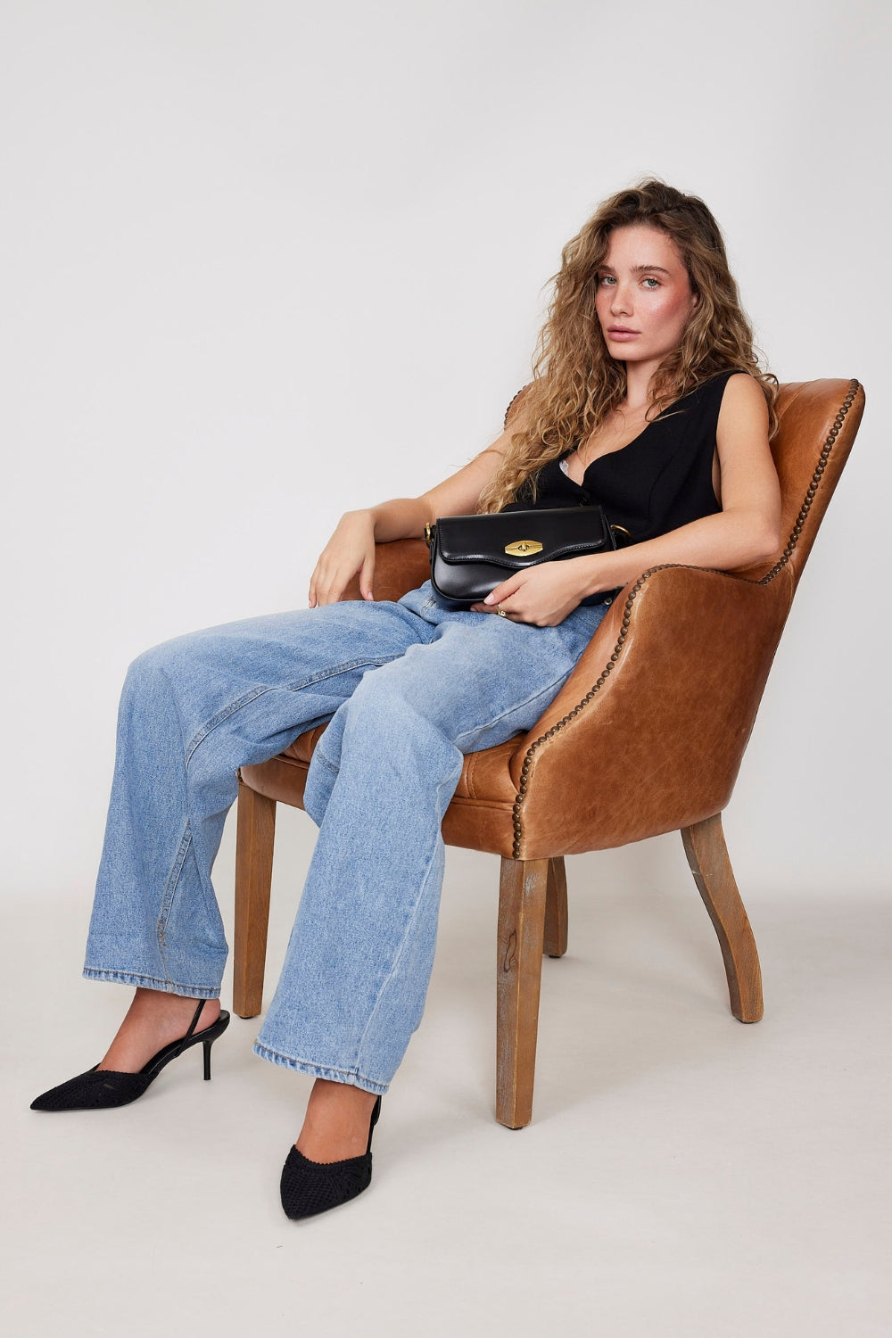 נעלי עקב שפיץ - Rinat 2-שחור