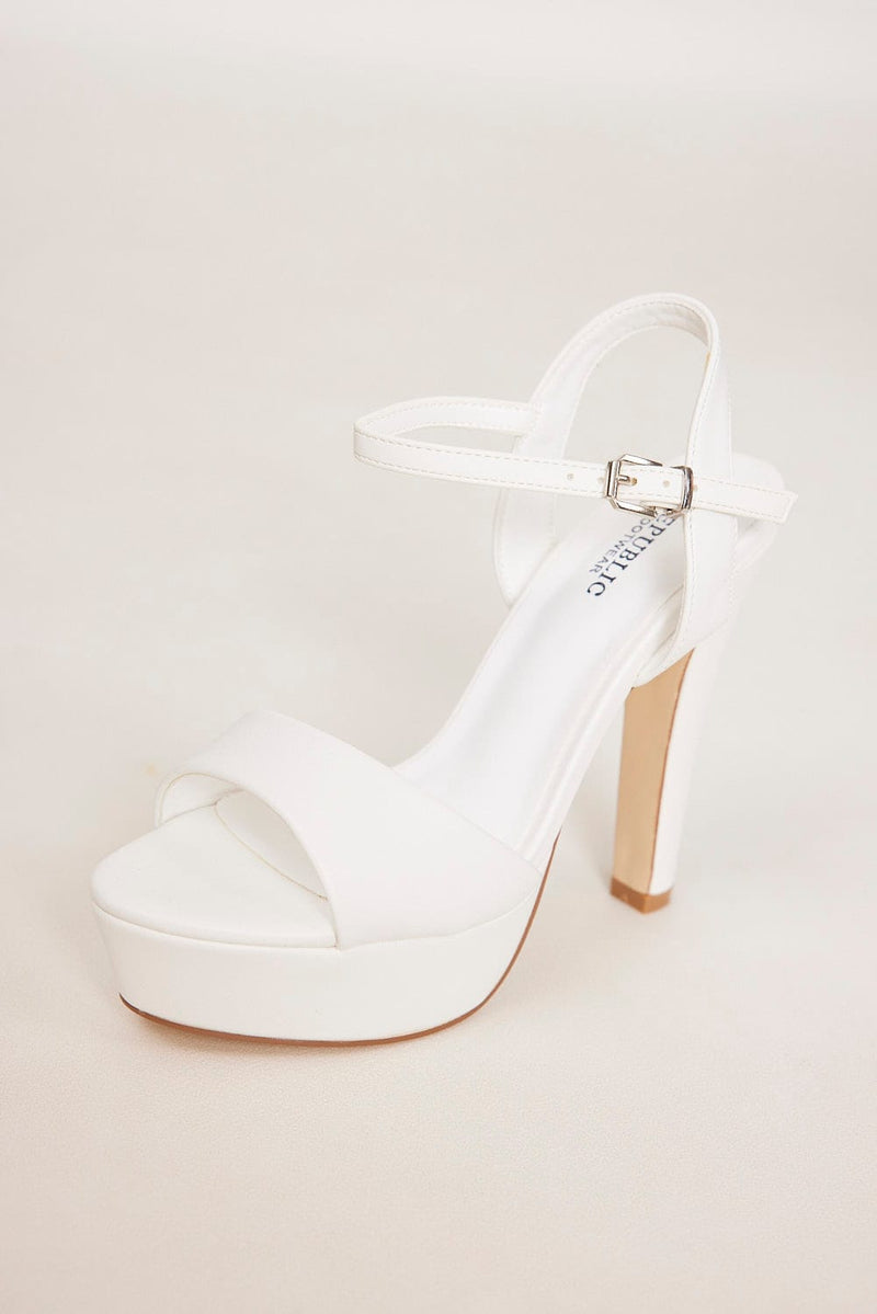 סנדל עקב פלטפורמה - Roya 39-לבן