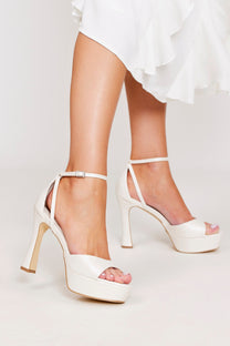 סנדל עקב פלטפורמה - Yana 10-קרם לבן