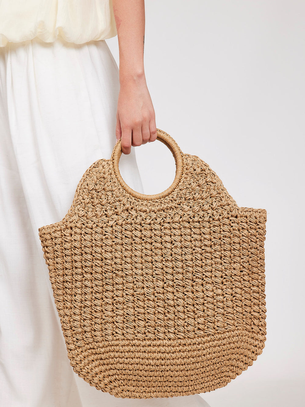 תיק מישל-חאקי רפיה