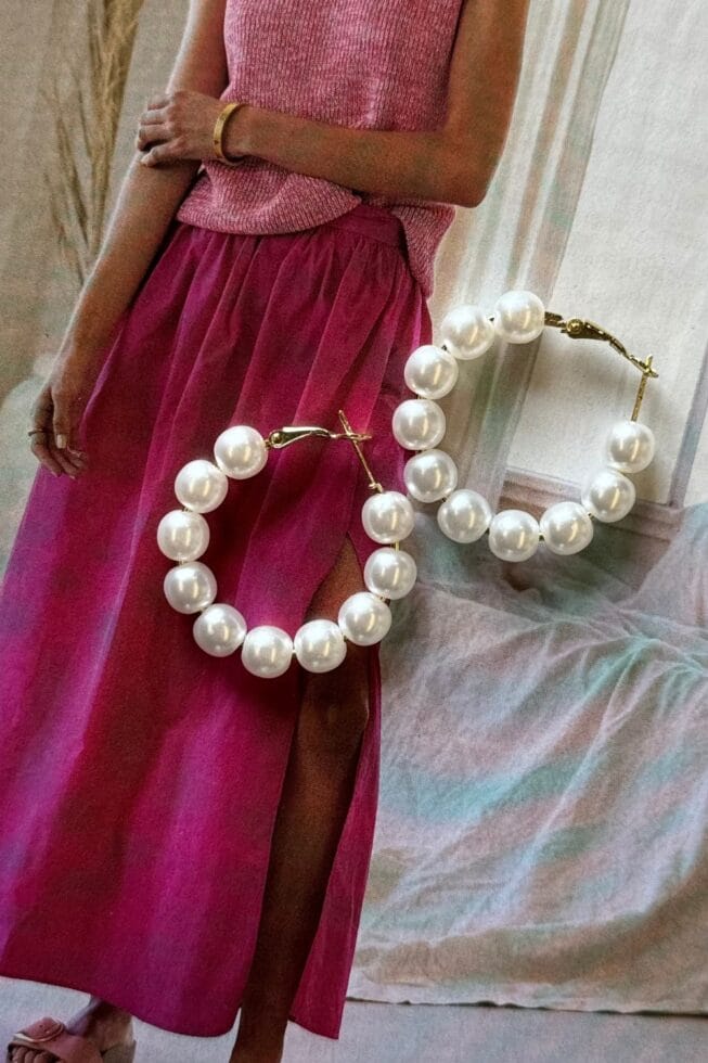 עגילי פנינה רוזי