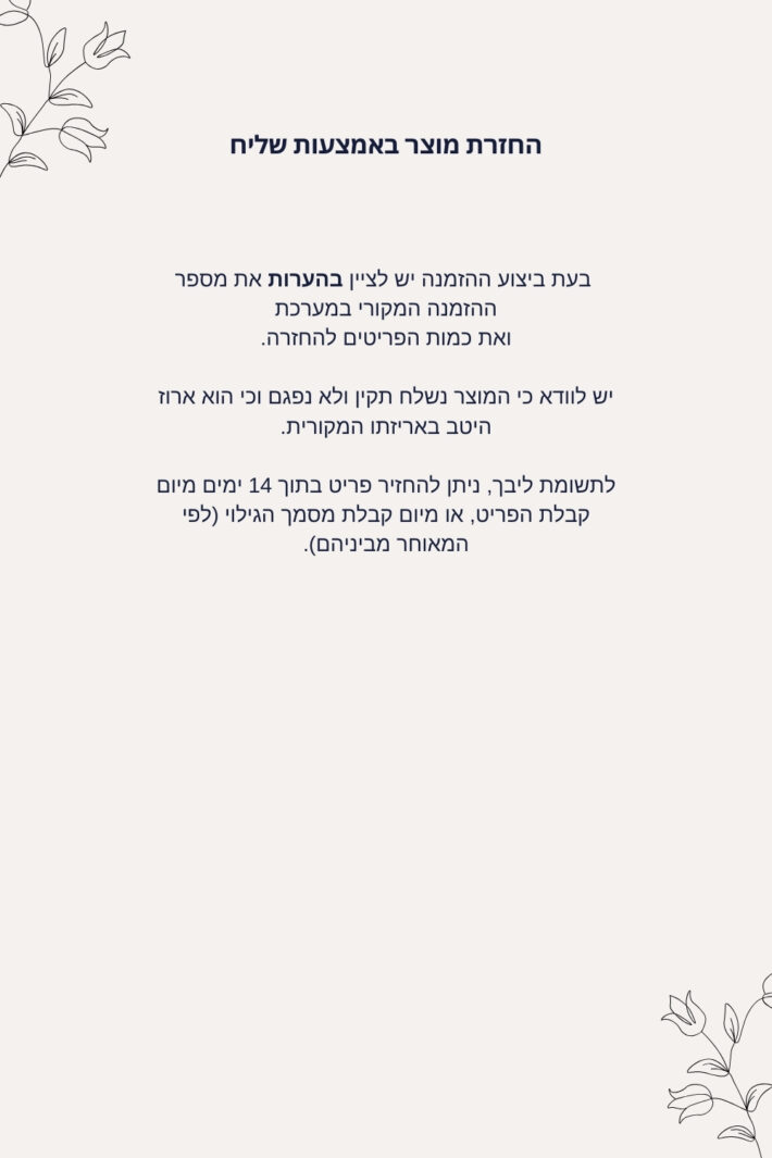 החזרה באמצעות שליח (800 X 800 Px) (600 X 800 Px)