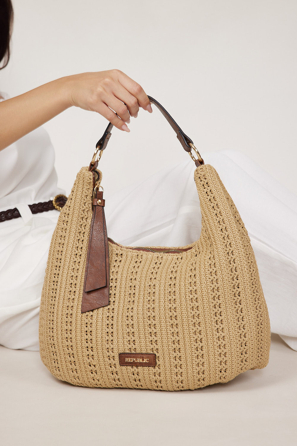 תיק צד מאיה חאקי רפיה (3)