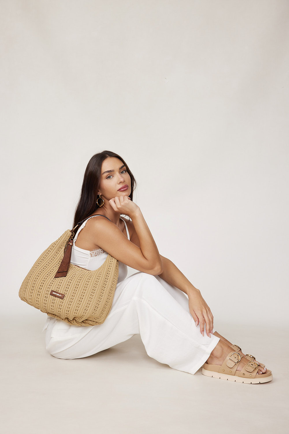 תיק צד מאיה חאקי רפיה