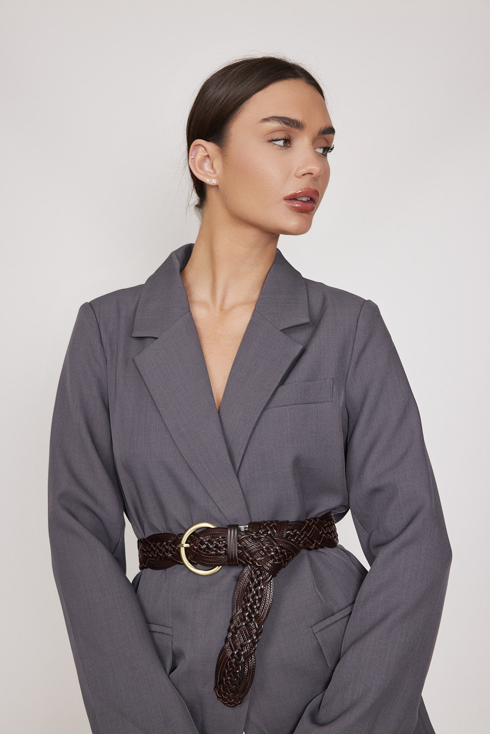 חגורה קלועה מיקה חום