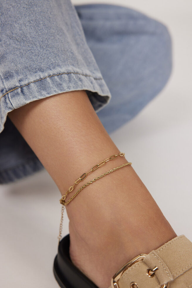 צמיד רגל נלי זהב