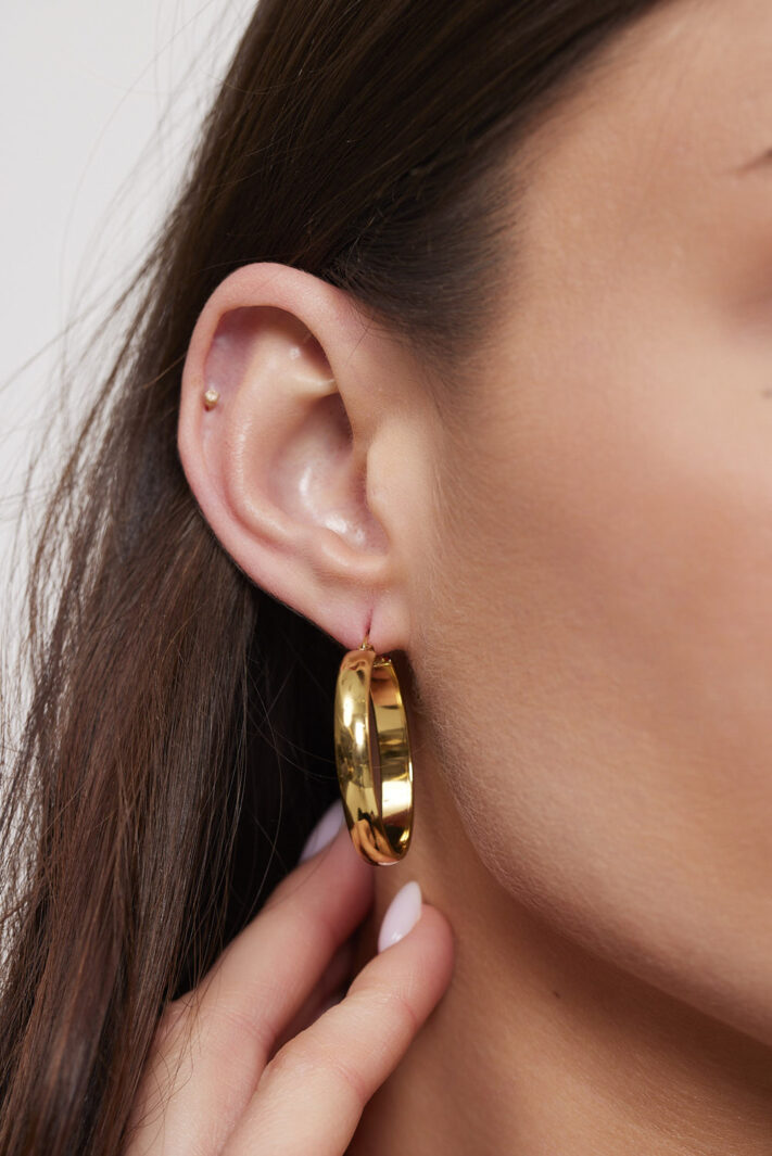 עגילי שובל זהב